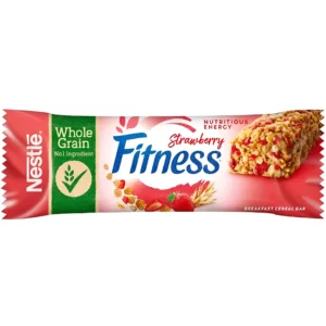 غلات بار نستله فیتنس با کرم توت فرنگی Nestle Fitness Strawberry وزن 23.5 گرم بسته 16 تایی