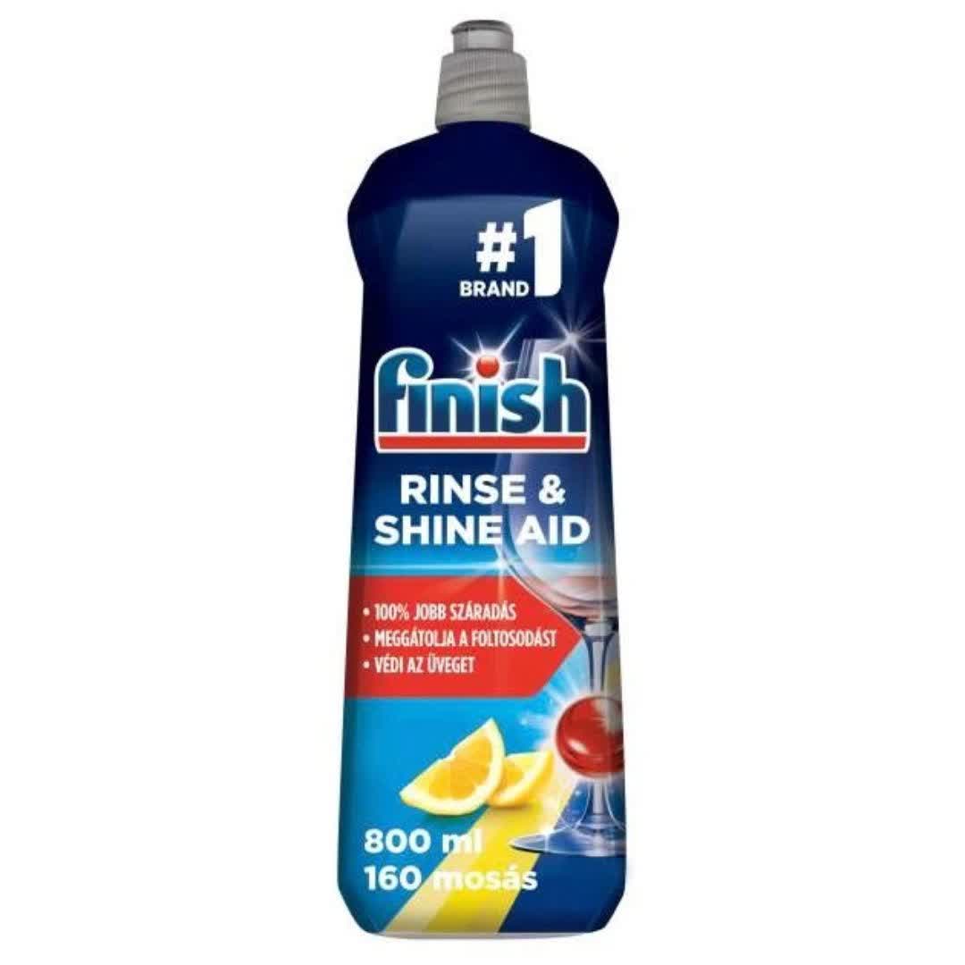 مایع جلادهنده ظرفشویی فینیش Finish RINSE & SHINE AID براق کننده با رایحه لیمو 800 میل