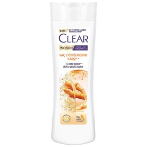 شامپو ضد شوره و ضد ریزش مو زنانه کلیر با عصاره زنجفیل Clear Sac Dokulmesine Karsi Zencefil Ozu حجم 350 میل