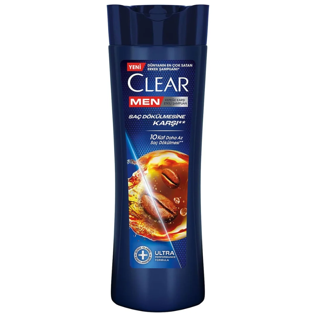 شامپو ضد شوره و ضد ریزش مو مردانه کلیر با عصاره دانه قهوه Clear Men Sac Dokulmesine Karsi Kahve Cekirdegi حجم ۳۵۰ میل