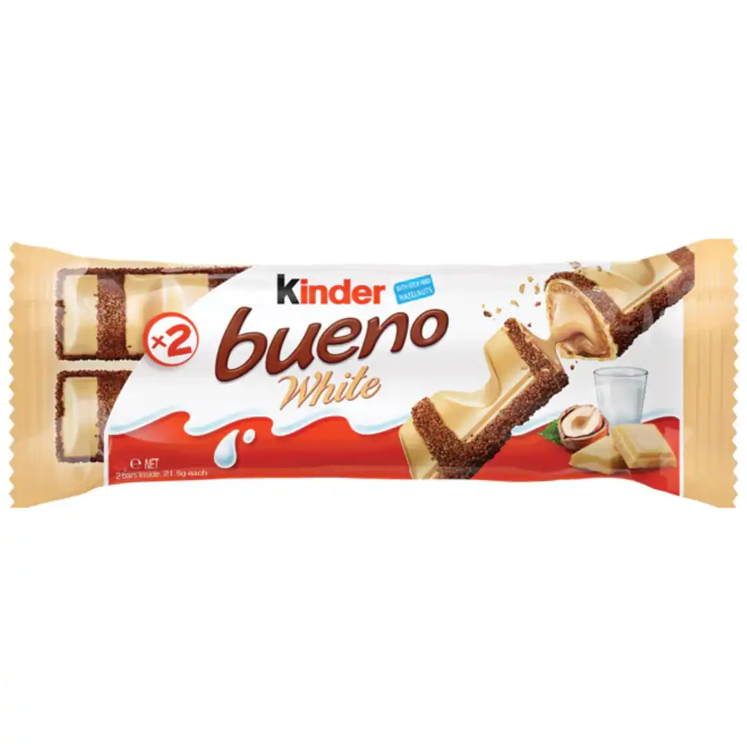 شکلات ویفری سفید کیندر بوینو Kinder Bueno White وزن 21 گرم