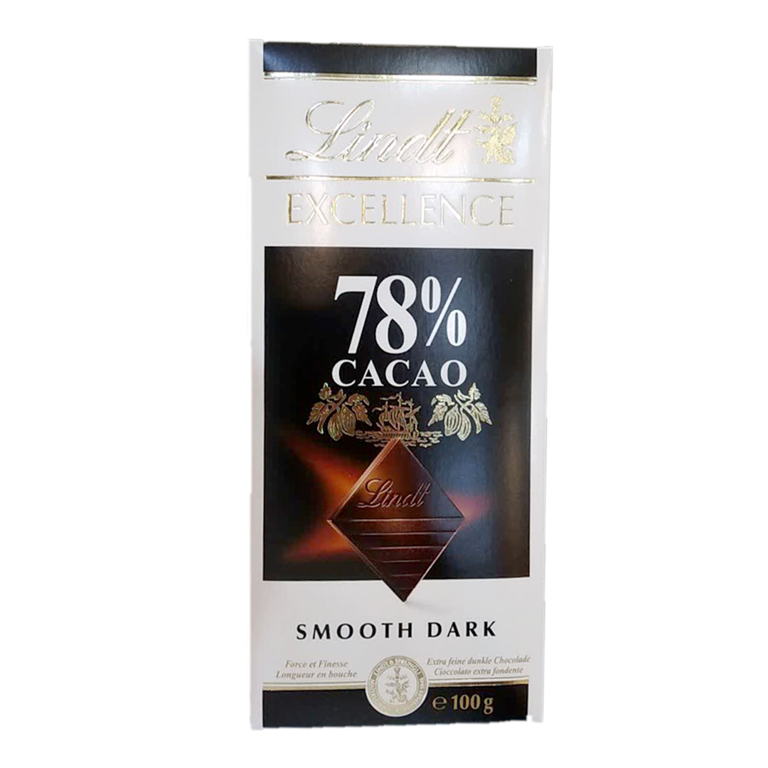 شکلات تخته ای لینت با طعم تلخ ۷8 درصد Lindt Excellence Smooth Dark وزن ۱۰۰ گرم