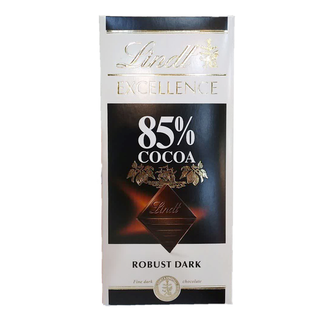 شکلات تخته ای لینت با طعم تلخ 85 درصد Lindt Excellence Robust Dark وزن ۱۰۰ گرم