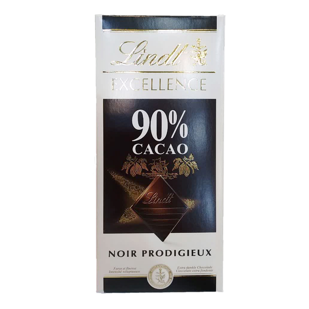شکلات تخته ای لینت با طعم تلخ 90 درصد Lindt Excellence Noir Prodigieux وزن ۱۰۰ گرم