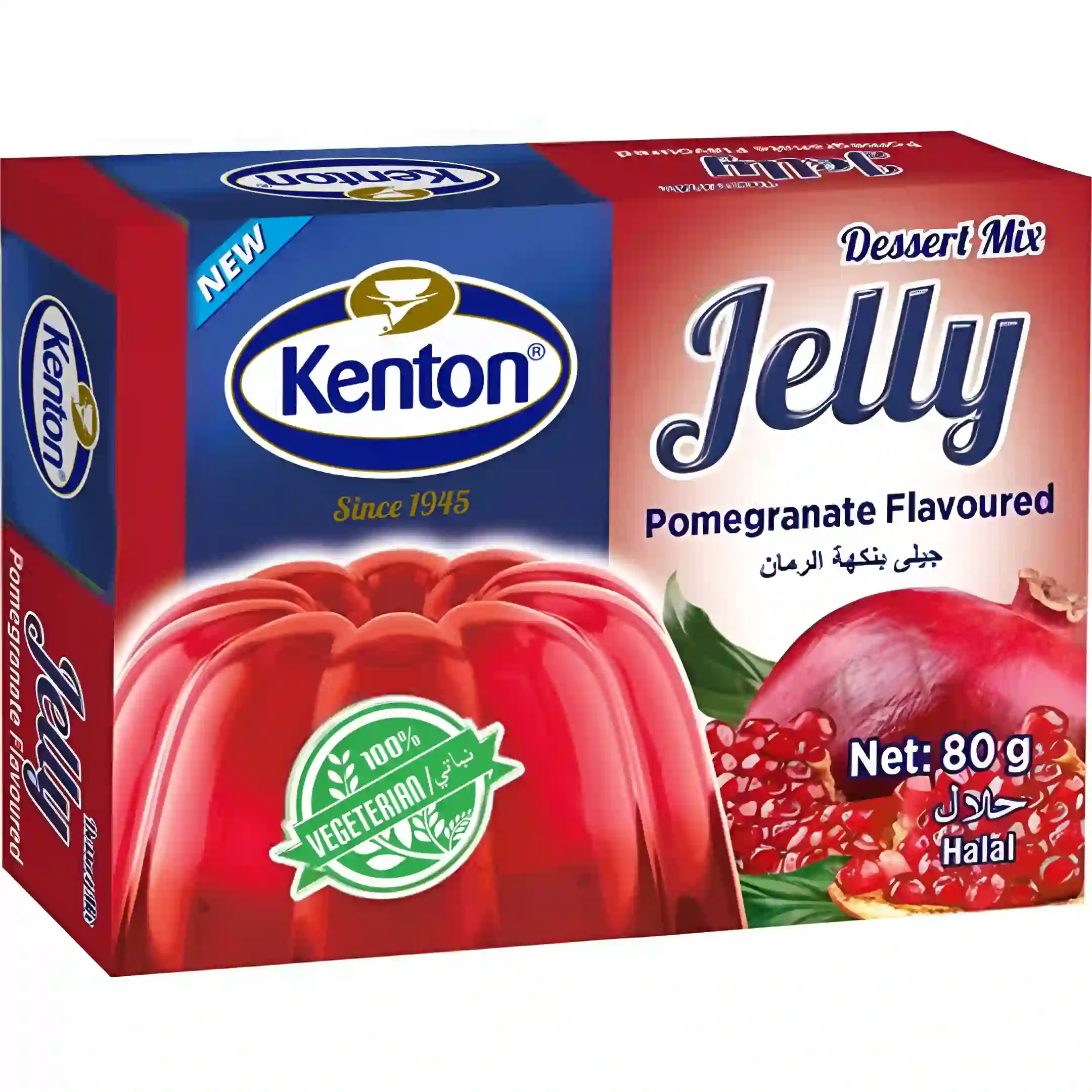 پودر ژله گیاهی کنتون با طعم توت فرنگی Kenton Jelly Strawberry Flavoured وزن 80 گرم