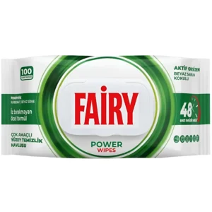 دستمال مرطوب چند منظوره سطوح فیری Fairy Power Wipes بسته 100 عددی وزن 1200 گرم
