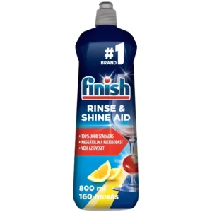 مایع جلادهنده و براق کننده ظرفشویی فینیش با رایحه لیمو Finish RINSE & SHINE AID حجم 800 میل