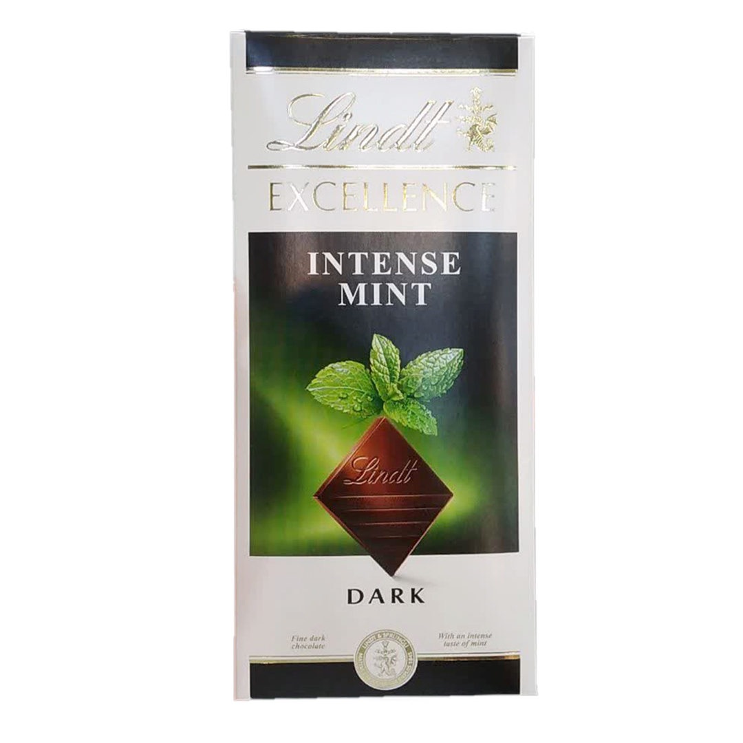 شکلات تخته ای لینت با طعم تلخ و نعنا Lindt Excellence Intense Mint وزن ۱۰۰ گرم