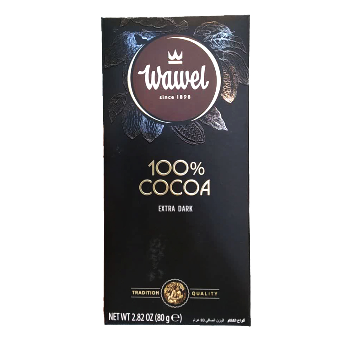شکلات تخته ای واول با طعم تلخ 100 درصد Wawel Extra Dark وزن 80 گرم