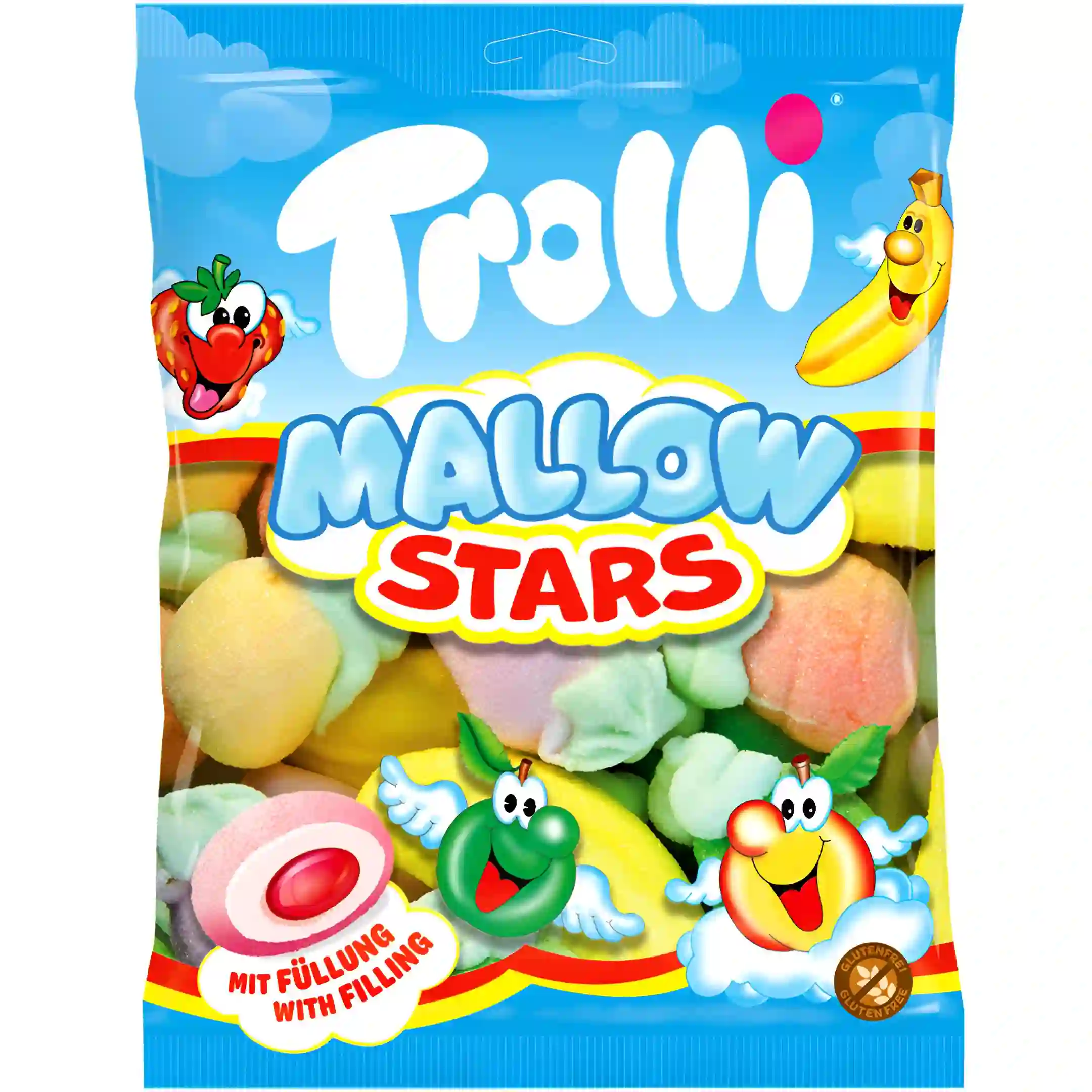 مارشمالو بدون گلوتن موز و توت فرنگی ترولی...