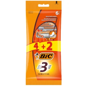 خود تراش 3 لبه ضد حساسیت بیک Bic 3 Sensitive بسته 6 عددی