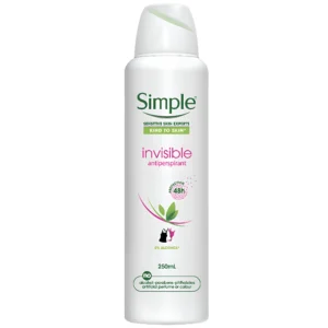 اسپری دئودورانت بدون الکل سیمپل اینویزیبل Simple Invisible حجم 250 میل