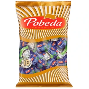 شکلات پذیرایی ترافل بدون قند پوبدا با کرم فندقی Pobeda وزن 1000 گرم