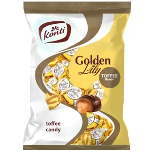 شکلات پذیرایی  گلدن لی لی کونتی با مغز کرم کاراملی Konti Golden Lily وزن 1000 گرم