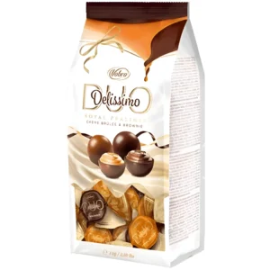 شکلات وبرو دلیسیمو با مغز کرم برولی و براونی Vobro Delissimo وزن 1000 گرم