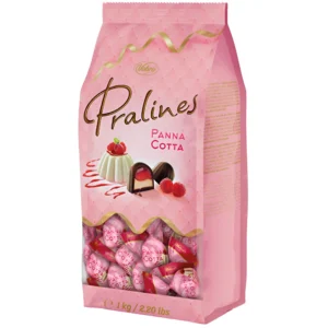 شکلات پذیرایی مغزدار وبرو پرالینز با مغز پاناکوتا Vobro Pralines Panna Cotta وزن 1000 گرم