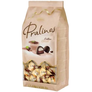 شکلات پذیرایی مغزدار وبرو پرالینز با مغز کرم و قهوه Vobro Pralines Coffee & Cream وزن 1000 گرم