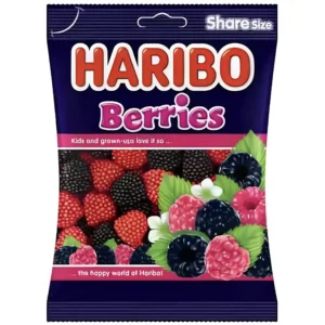 پاستیل میوه ای هاریبو با طعم تمشک Haribo Berries وزن 160 گرم