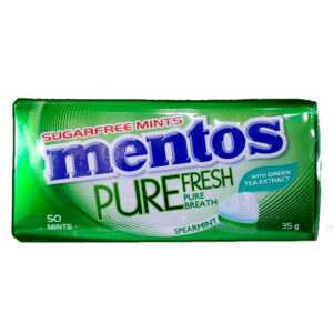 قرص خوشبو کننده نعنایی بدون شکر منتوس Mentos Pure Fresh وزن 35 گرم