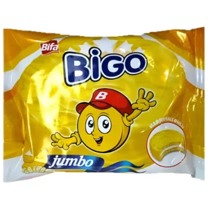 بیسکوییت سادویچی بیگو جامبو با کرم موزی Bigo Jumbo وزن 50 گرم