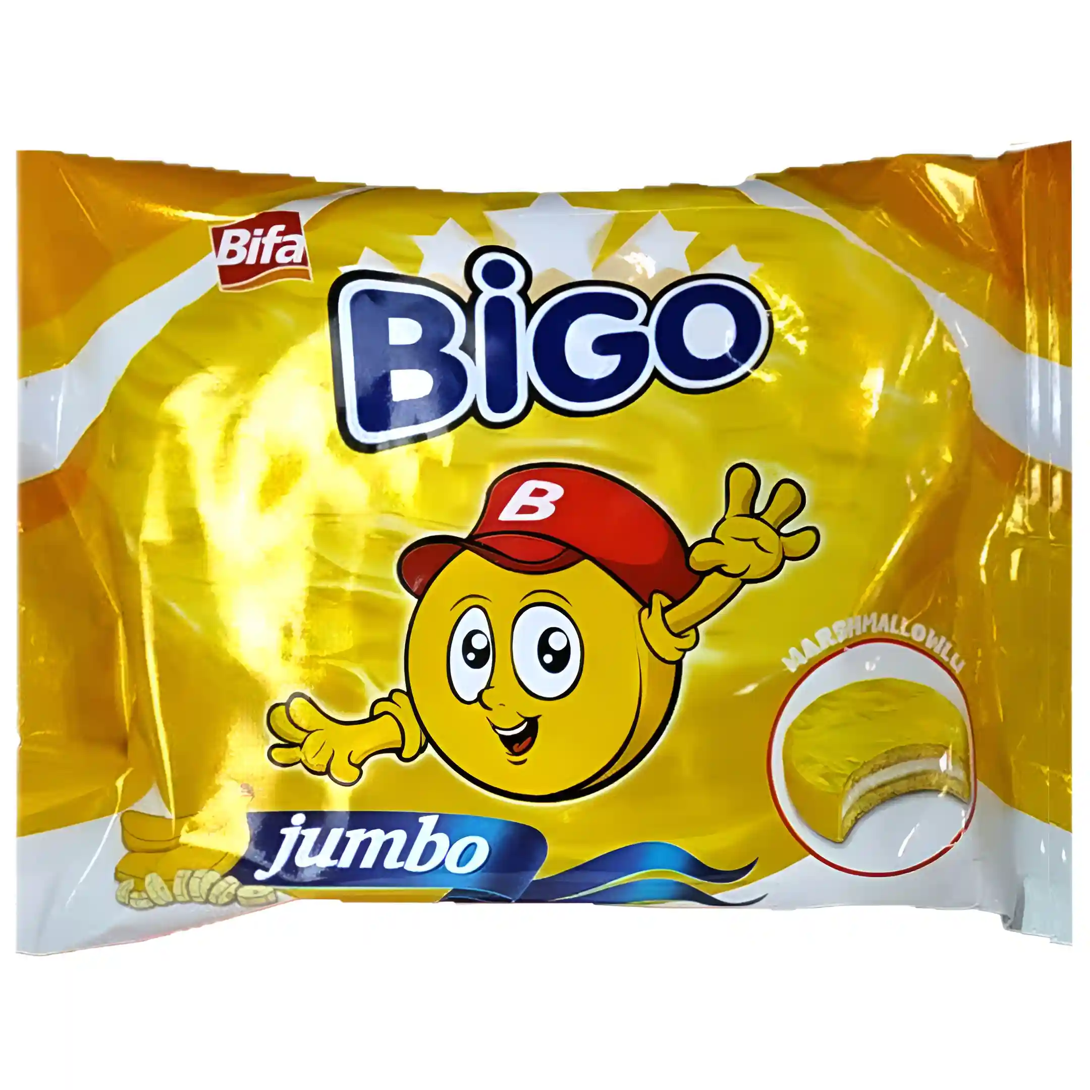 بیسکوییت سادویچی بیگو جامبو با کرم موزی Bigo...