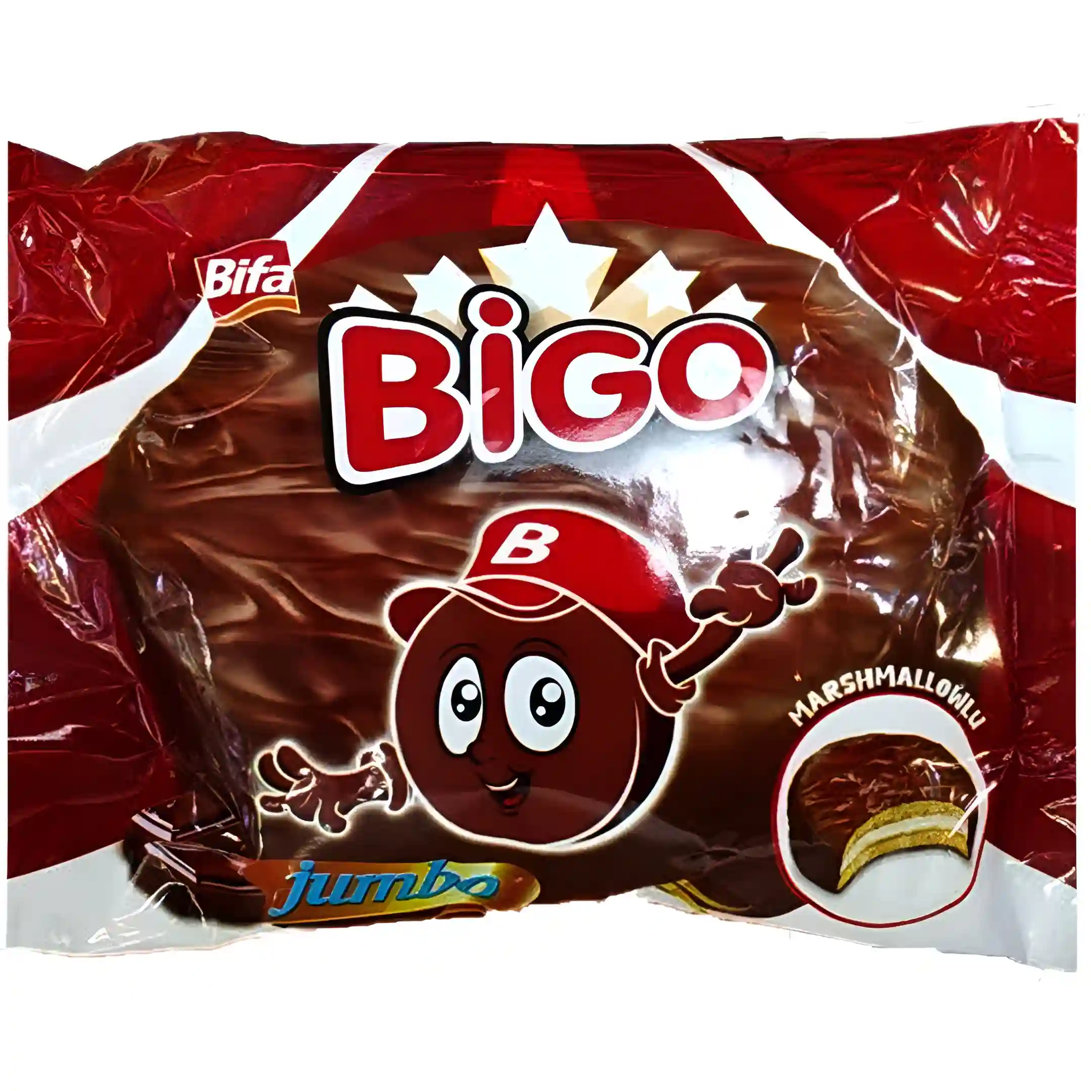 بیسکوییت سادویچی بیگو جامبو با کرم شکلاتی Bigo...