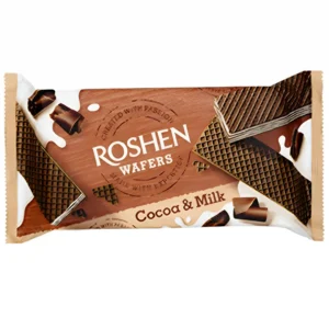 ویفر روشن با کرم کاکائویی شیری Roshen Wafers Cocoa and Milk وزن 216 گرم