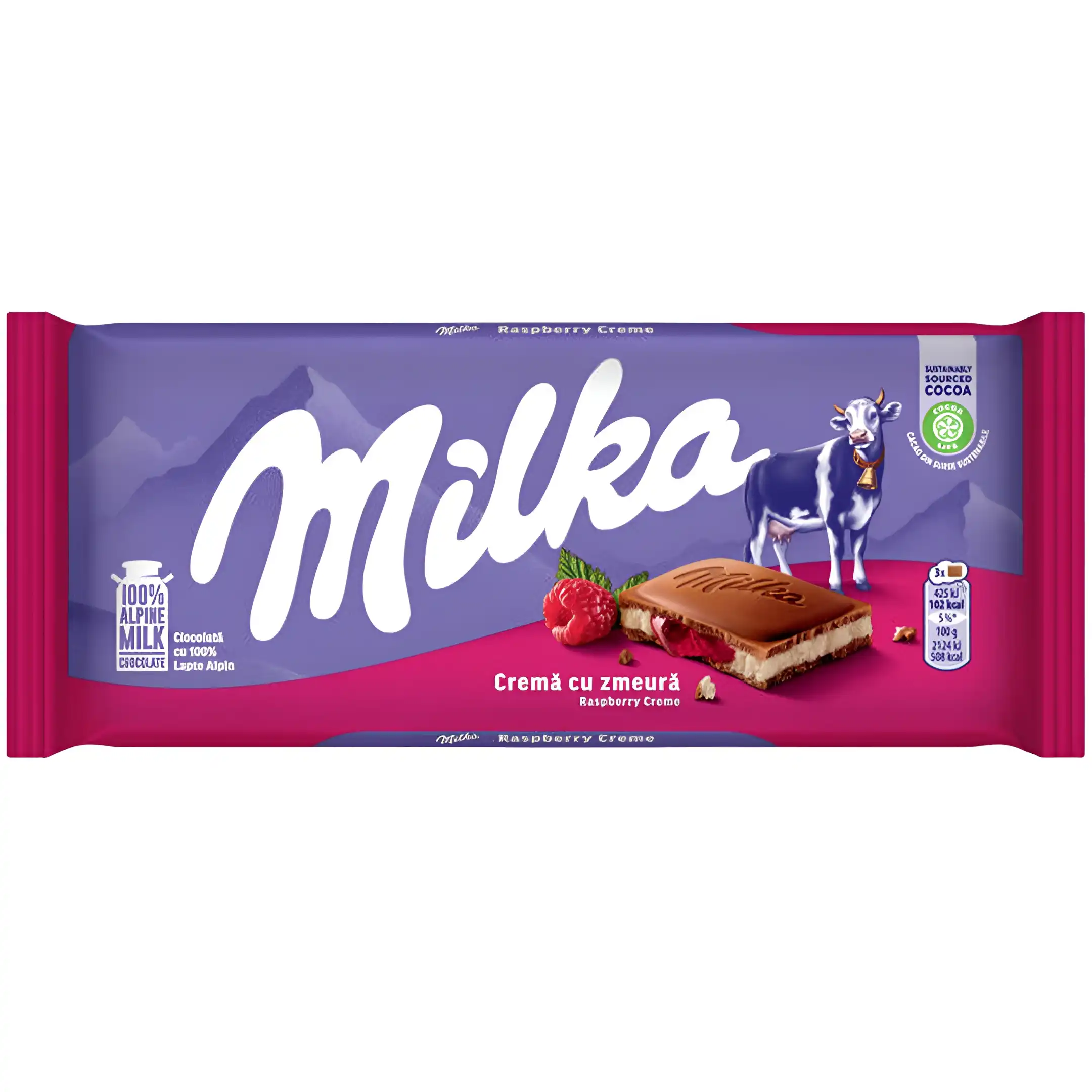 شکلات میلکا کرم تمشک Milka وزن 100 گرم