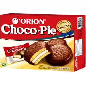 بیسکوئیت شوکوپای اوریون کرمدار اورجینال 6 عددی Orion Choco Pie Original وزن 180 گرم