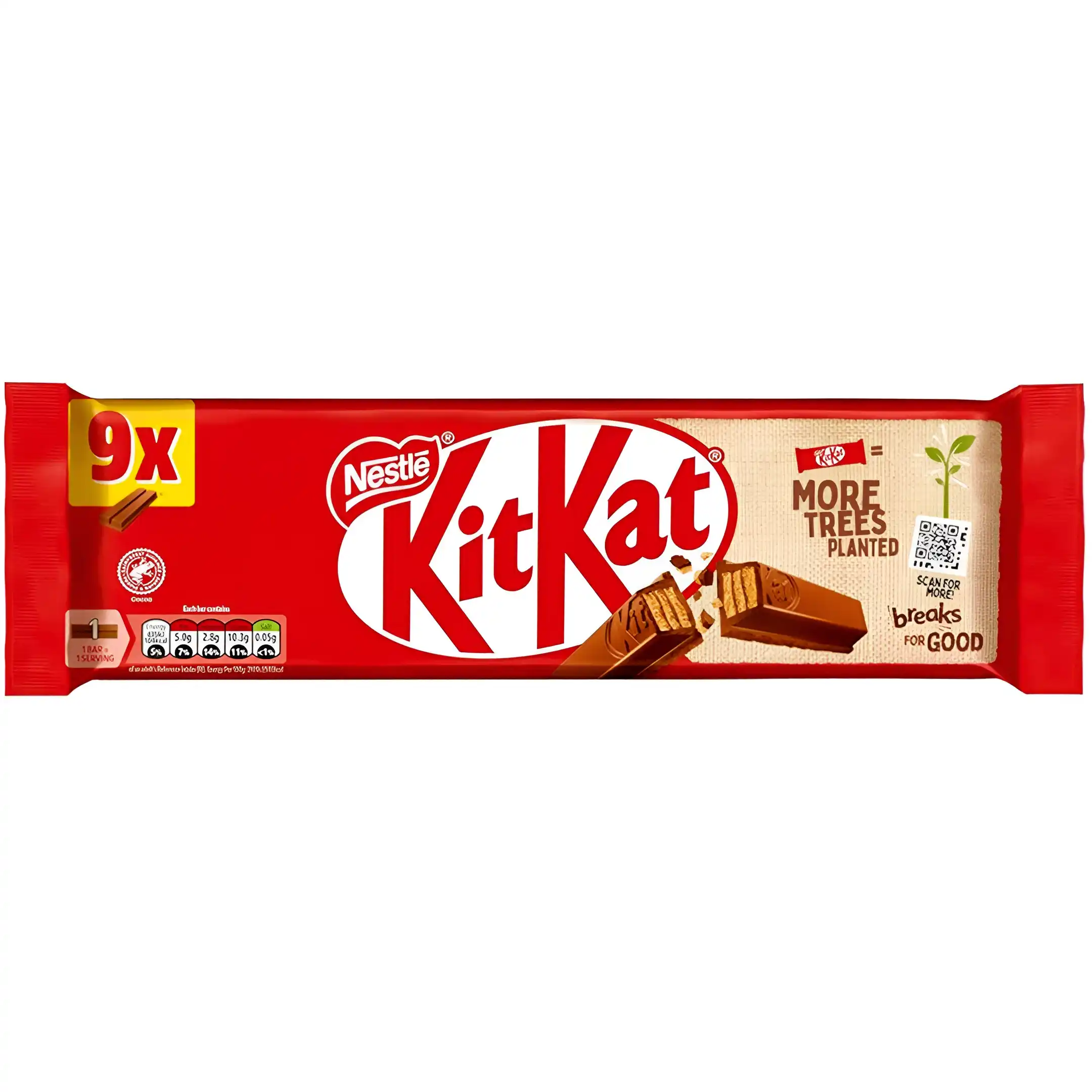 شکلات کیت کت 2 انگشتی شیری 9 عددی Kitkat Milk Chocolate وزن 186 گرم