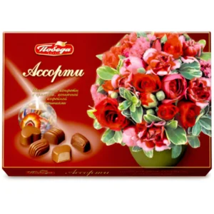 شکلات پوبدا با مغز کرم خامه و روکش شکلات Pobeda Accopmu وزن 200 گرم