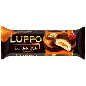 کیک شکلاتی لوپو با مغز مارشمالو و کرم کارامل Luppo Sandviç Kek وزن 184 گرم