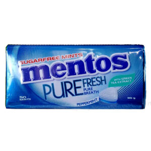 قرص خوشبو کننده نعنا فلفلی بدون شکر منتوس Mentos Pure Fresh وزن 35 گرم