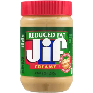 کره بادام زمینی کم چرب جیف JIF Creamy Reduced Fat وزن 454 گرم