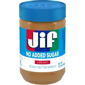کره بادام زمینی رژیمی بدون قند جیف JIF Creamy No Added Sugar وزن 450 گرم