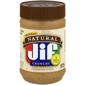 کره بادام زمینی طبیعی و کم سدیم کرانچی جیف JIF Crunchy Low Sodium وزن 440 گرم