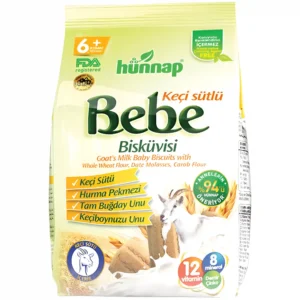 بیسکویت کودک به به هوناپ با شیر چرب بز Hunnap Bebe وزن 200 گرم