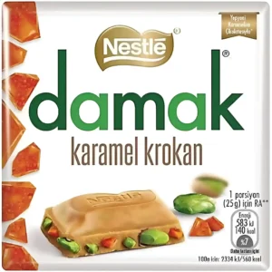 شکلات سفید داماک نستله با مغز پسته و کارامل Nestle Damak Karamel Krokan وزن 60 گرم