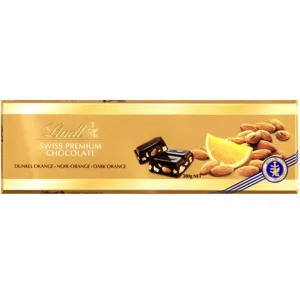 شکلات لینت با مغز پرتقال و بادام Lindt Swiss Premium Orange Almond وزن ۳۰۰ گرم