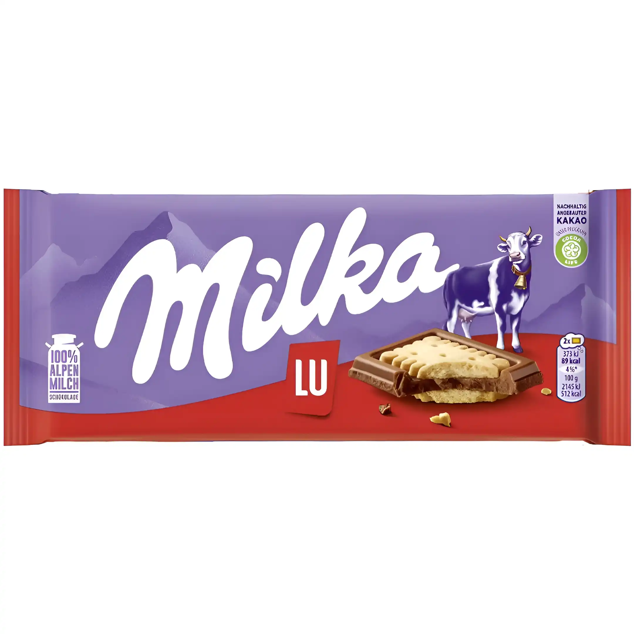 شکلات میلکا بیسکویتی Milka Lu وزن 100 گرم