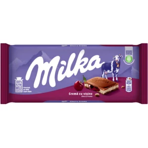 شکلات میلکا حاوی مغز آلبالو Milka cherry وزن 100 گرم