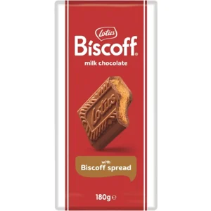 شکلات شیری بیسکوف لوتوس با مغز بیسکویت و طعم کاراملی و ترد Lotus Biscoff وزن 180 گرم