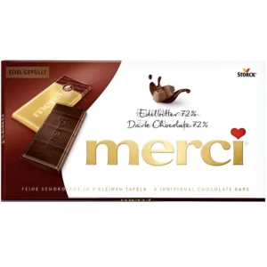شکلات مرسی با کرم شکلات تلخ 72% | Merci Dark Chocolate 72% وزن 100 گرم