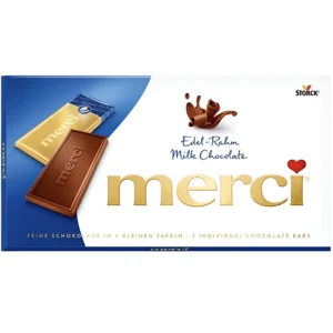 شکلات مرسی با کرم شکلات شیری Merci Fine Milk Chocolate وزن 100 گرم