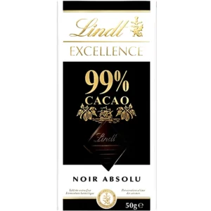 شکلات لینت با کرم کاکائو تلخ 99% Lindt Excellence Noir Absolu وزن 5۰ گرم