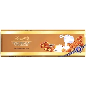 شکلات شیری لینت با مغز فندق Lindt Swiss Premium Milk and Hazelnut وزن ۳۰۰ گرم