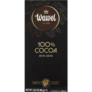 شکلات تلخ واول با کرم کاکائو 100% Wawel Extra Dark وزن 80 گرم