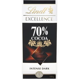 شکلات تلخ لینت با کرم کاکائو 70% Lindt Excellence Intense Dark وزن 100 گرم