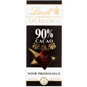 شکلات تلخ لینت با کرم کاکائو 90% Lindt Excellence Noir Prodigieux وزن 100 گرم
