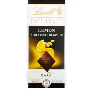 شکلات تلخ لینت با طعم لیمو و زنجبیل Lindt Excellence Lemon And With A Touch Of Ginger وزن 100 گرم